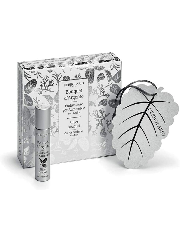 BOUQUET D'ARGENTO PROFUMATORE PER AUTOMOBILE CON FOGLIA EDIZIONE LIMITATA 10 ML - farmachicca
