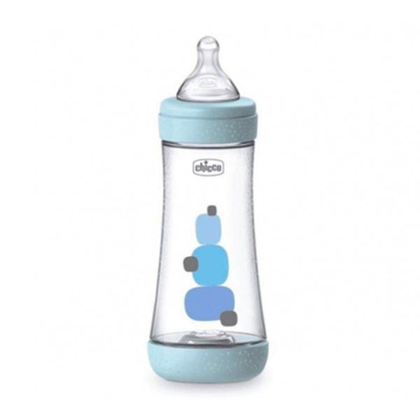 CHICCO BIBERON PERFECT 5 BOY 240 ML IN SILICONE 2 FORI - farmachicca