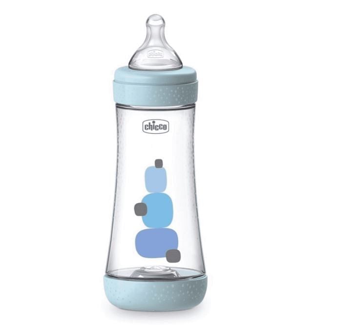 CHICCO BIBERON PERFECT 5 BOY 300 ML IN SILICONE 3 FORI - farmachicca