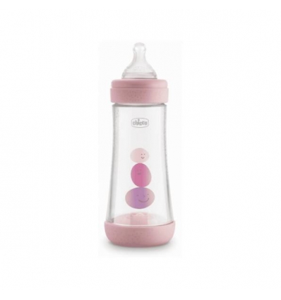CHICCO BIBERON PERFECT 5 GIRL 240 ML IN SILICONE 2 FORI - farmachicca