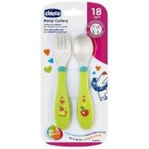 CHICCO POSATE INOX 18M+ VERDE - farmachicca