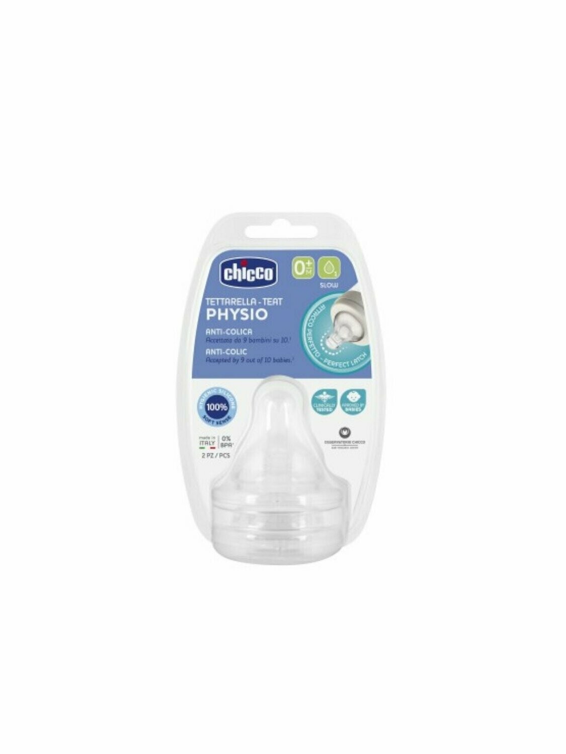 CHICCO TETTARELLA PERFECT 5 0M IN SILICONE 1 FORO 2 PEZZI - farmachicca
