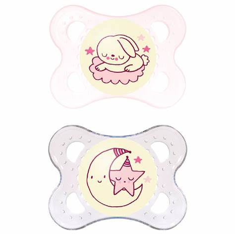MAM SUCCHIETTO ORIGINAL NIGHT 2-6 MESI SILICONE FEMMINA 2 PEZZI - farmachicca