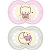 MAM SUCCHIETTO ORIGINAL NIGHT 6+ MESI SILICONE FEMMINA 2 PEZZI - farmachicca