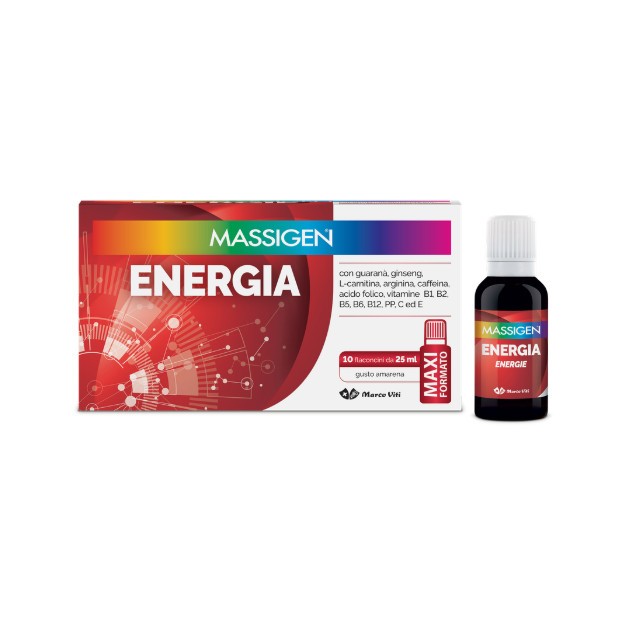 MASSIGEN ENERGIA 10 FLACONI DA 25 ML - farmachicca