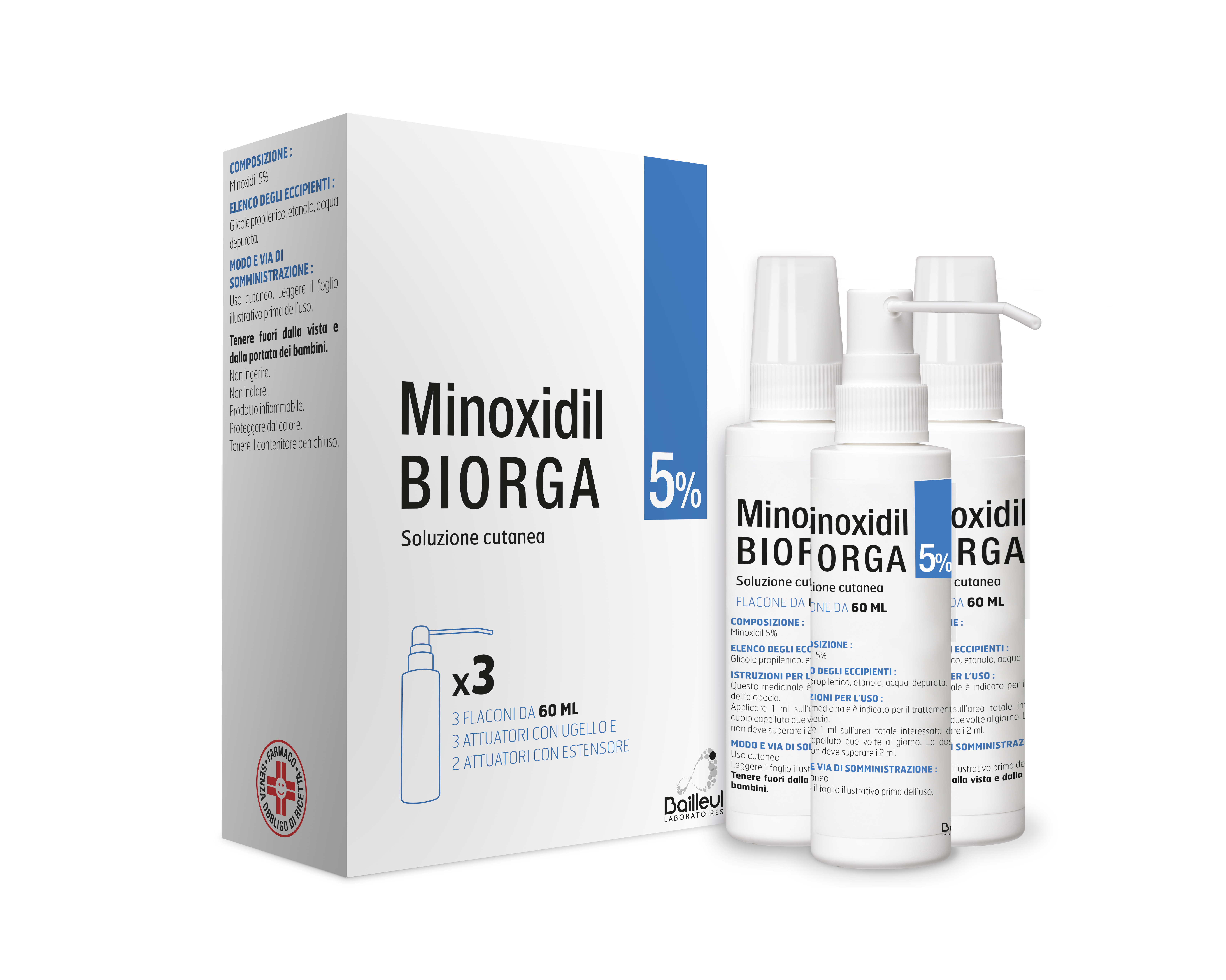 MINOXIDIL BIORGA*SOL CUT 3FL5% - farmachicca