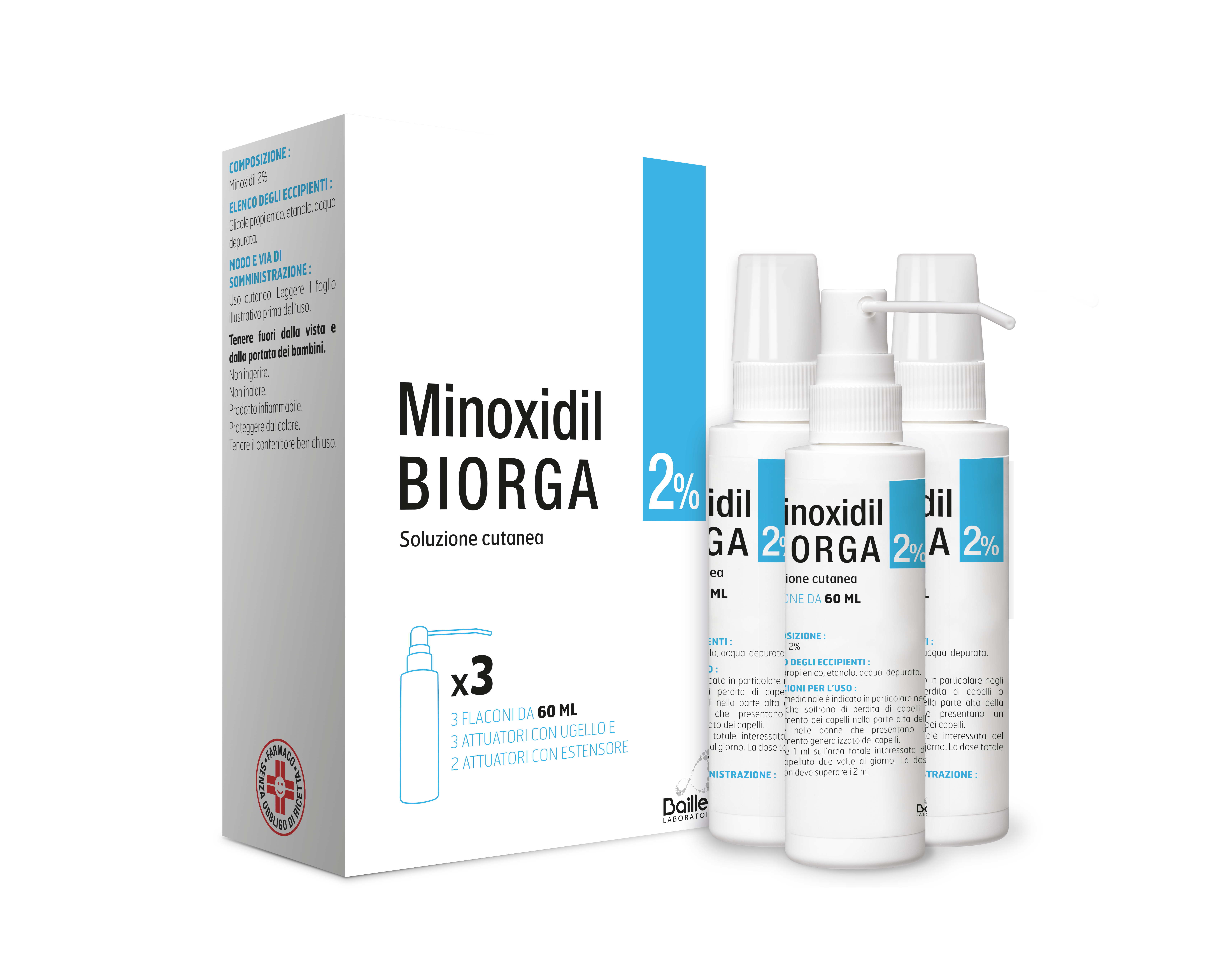 MINOXIDIL BIORGA*SOL CUT 3FL2% - farmachicca