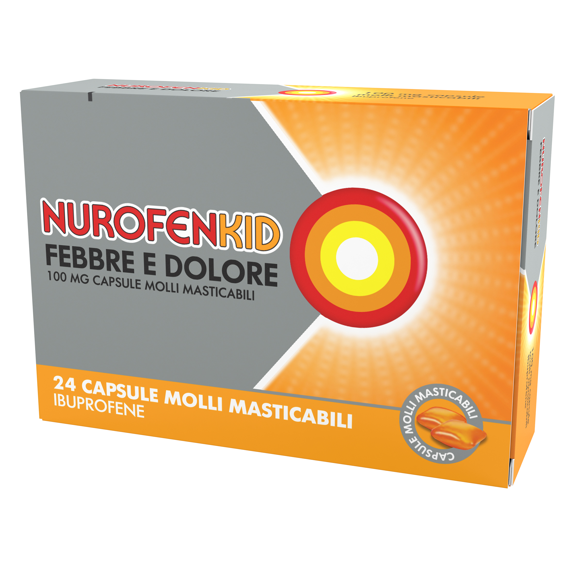NUROFENKID FEBBRE D*24CPS100MG - farmachicca