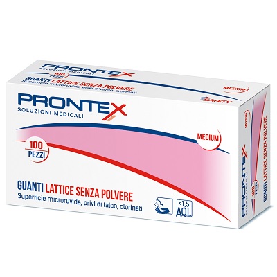 PRONTEX GUANTO IN LATTICE SENZA POLVERE MEDIO 100 PEZZI - farmachicca