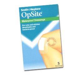 MEDICAZIONE POST OPERATORIA ADESIVA STERILE IN POLIURETANO SEMI PERMEABILE TRASPARENTE CON TAMPONE A BASSA ADERENZA OPSITE POST OP 6,5X5CM 5 PEZZI - farmachicca