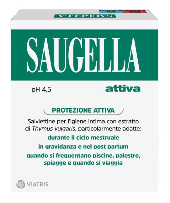 SAUGELLA ATTIVA SALVIETTINE DETERGENTI 10 BUSTINE - farmachicca