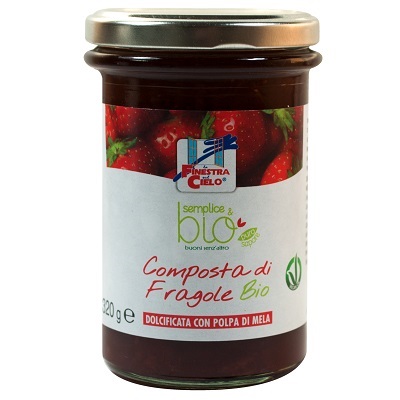 COMPOSTA DI FRAGOLE CON POLPA DI MELA BIO 320 G - farmachicca