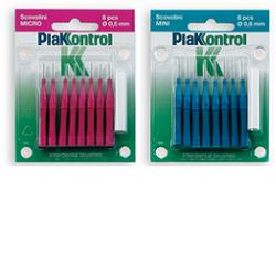 PLAKKONTROL SCOVOLINO MINI 0,6 MM 8 PEZZI + MANICO - farmachicca