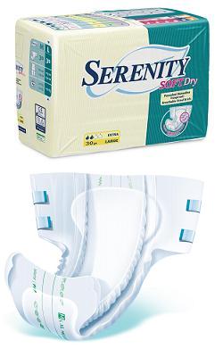 PANNOLONE PER INCONTINENZA SERENITY SOFTDRY FORMATO SUPER T AGLIA LARGE 30 PEZZI - farmachicca