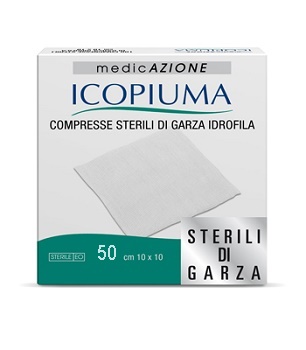 ICOPIUMA GARZA COMPRESSA IDROFILA 10X10CM 50 PEZZI - farmachicca