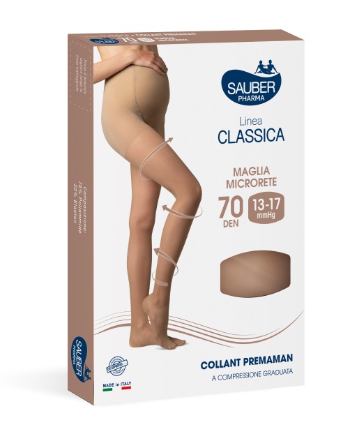 SAUBER COLLANT PREMAMAN 140 DENARI MAGLIA MICRORETE NEUTRO BEIGE 5 LINEA CLASSICA - farmachicca