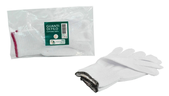 GUANTO DI FILO COTONE 100% BIANCO PER ALLERGIE DERMATOLOGICHE 7 1 PAIO - farmachicca