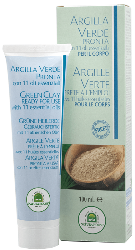 ARGILLA VERDE PRONTA TUBO CON OLI ESSENZIALI 100 ML - farmachicca