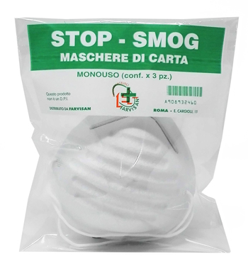 MASCHERE DI CARTA STOP-SMOG MONOUSO 3 PEZZI - farmachicca