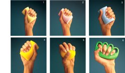 MANUS ABILIS PALLINA PER RIABILITAZIONE MANO 5 GIALLO SCURO SFORZO MASSIMO - farmachicca