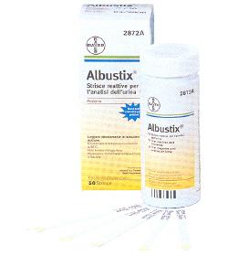 STRISCIA REATTIVA ALBUSTIX PER RICERCA DELLE PROTEINE NELLE URINE 50 PEZZI CODICE ARTICOLO 2872C - farmachicca