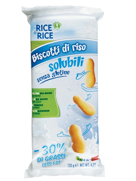RICE&RICE BISCOTTI DI RISO SOLUBILI 30% GRASSI IN MENO 120 G - farmachicca