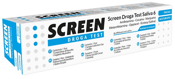 DROGA TEST CHE RILEVA 6 DROGHE TRAMITE SALIVA RISULTATO PER OGNI DROGA ANALIZZATA SCREEN DROGA TEST SALIVA 6 - farmachicca