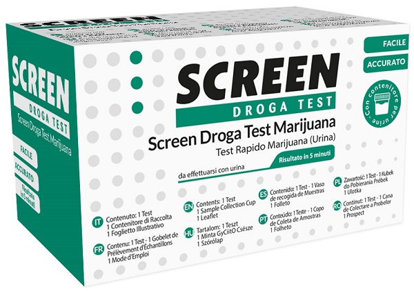 SCREEN DROGA TEST MARIJUANA TEST ANTIDROGA CON CONTENITORE URINA - farmachicca
