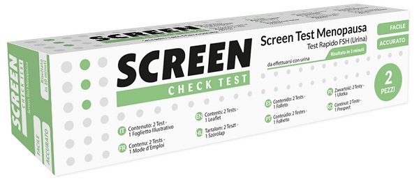 TEST RAPIDO PER L'INDIVIDUAZIONE DI FSH NELL'URINA CHE AIUTA AD INDIVIDUARE LA MENOPAUSA SCREEN CHECK TEST MENOPAUSA/FSH 2 PEZZI - farmachicca
