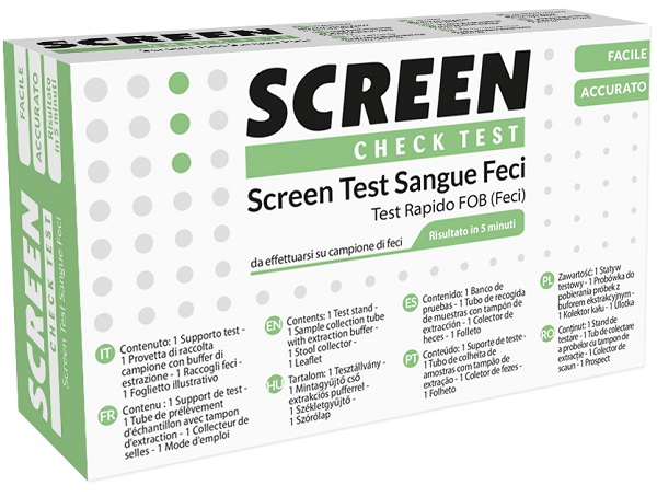 TEST RAPIDO CHE RILEVA LA PRESENZA DI SANGUE OCCULTO NELLE FECI 1 PEZZI SCREEN TEST SANGUE FECI 1 PEZZO - farmachicca