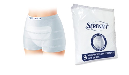 MUTANDINA A RETE PER INCONTINENZA SERENITY PANTY COMFORT L 3 PEZZI - farmachicca
