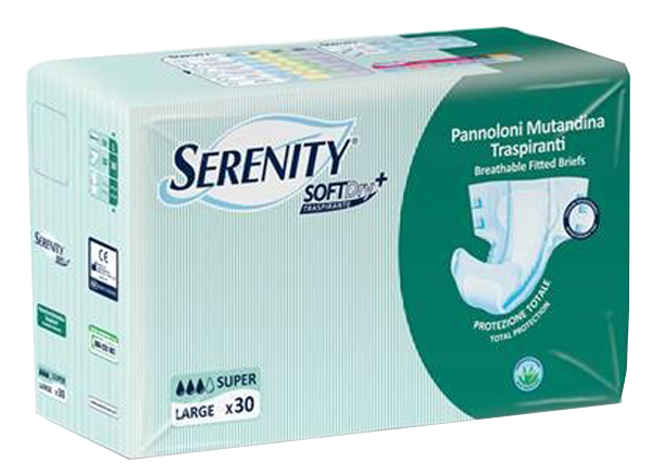 PANNOLONE PER INCONTINENZA A MUTANDINA SERENITY SOFTDRY+ ALOE SUPER LARGE 30 PEZZI - farmachicca