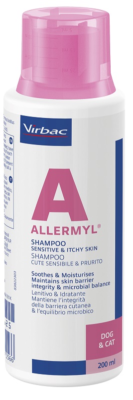 ALLERMYL SHAMPOO PER CUTE SENSIBILE E PRURITO CANE E GATTO 200 ML - farmachicca