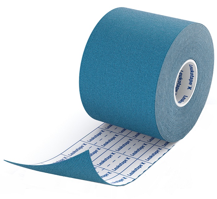 BENDA ADESIVA LEUKOTAPE K PER TAPING FISIOTERAPICO LARGHEZZA 5 CM LUNGHEZZA 5 M COLORE BLU IN ROTOLO - farmachicca