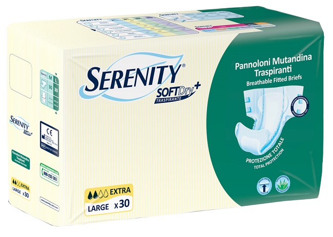 PANNOLONE MUTANDINA PER INCONTINENZA SERENITY SOFTDRY+ EXTRA TAGLIA LARGE 30 PEZZI - farmachicca