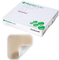 SCHIUMA DI POLIURETANO ASSORBENTE SOTTILE CON STRATO DI CONTATTO IN SILICONE MORBIDO MEPILEX LITE 15X15 5 PEZZI - farmachicca