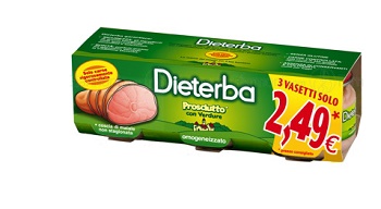 DIETERBA OMOGENEIZZATO PROSCIUTTO 3 PEZZI 80 G - farmachicca