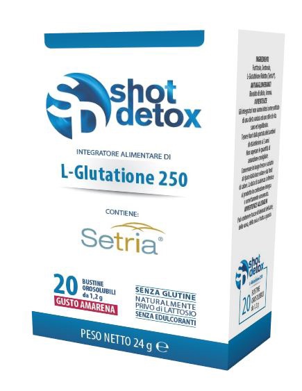 SHOT DETOX L-GLUTATIONE 250 20 STICK DA 1,2 G - farmachicca