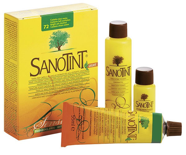 SANOTINT LIGHT TINTURA PER CAPELLI NUMERO 72 CASTANO CHIARO CENERE TUBO IN ASTUCCIO DI CARTONE 125 ML - farmachicca