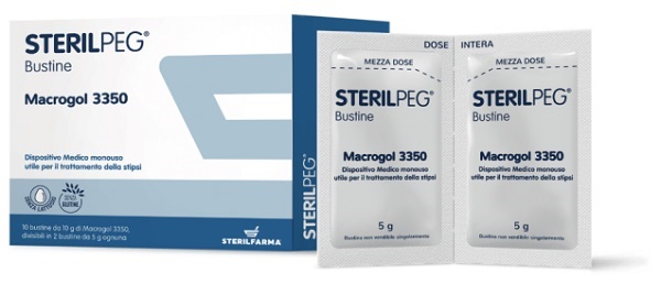 STERILPEG MACROGOL 3350 10 BUSTINE BIPARTITE 10 G - farmachicca
