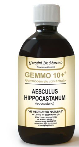 GEMOO 10+ GEMMODERIVATO CONCENTRATO IPPOCASTANO LIQUIDO ANALCOLICO AESCULUS HIPPOCASTANUM IPPOCASTANO 500 ML - farmachicca