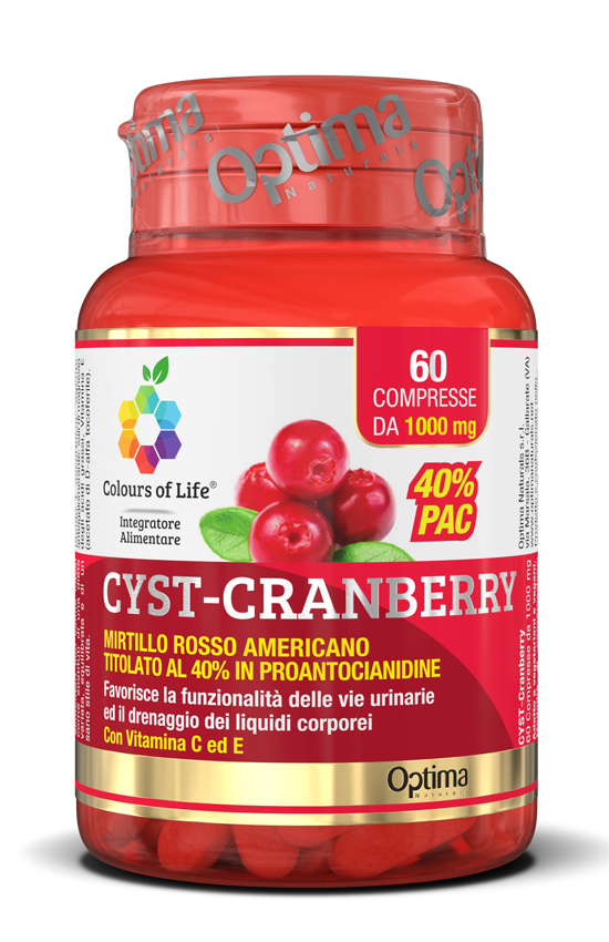 COLOURS OF LIFE CYST-CRANBERRY CON VITAMINA C E 60 COMPRESSE 1000 MG - farmachicca