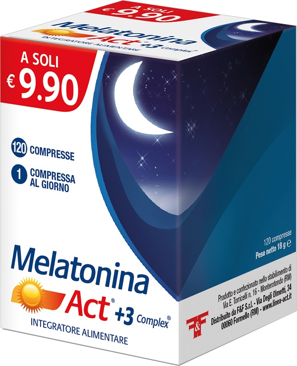 MELATONINA ACT 1MG +3 COMPLEX 120 COMPRESSE 18 G - farmachicca