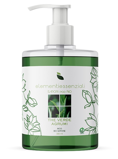 ELEMENTIESSENZIALI SAPONE ECO BIO THE VERDE AGRUMI 300ML - farmachicca
