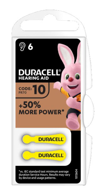 DURACELL ACTIVAIR HEARING AID EASY TAB 10 GIALLO BATTERIA PER APPARECCHIO ACUSTICO 6 PEZZI - farmachicca