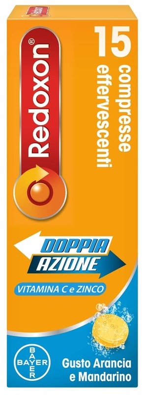 REDOXON DOPPIA AZIONE 15 COMPRESSE EFFERVESCENTI VITAMINA C ZINCO ARANCIA E MANDARINO 45,78 G - farmachicca