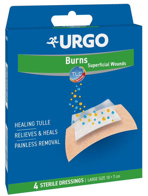 URGO CEROTTO PER USTIONI E FERITE 100X70 MM 4 PEZZI - farmachicca