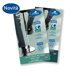 CALZA UOMO MELANGE 140 DENARI TAGLIA GRANDEJEANS CHIARO - farmachicca