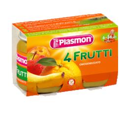 PLASMON OMOGENEIZZATO 4 FRUTTI 2 X 104 G - farmachicca