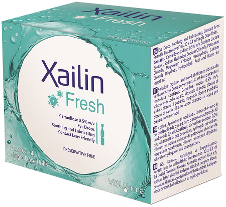XAILIN FRESH GOCCE OCULARI CARBOSSIMETILCELLULOSA 0,5% 30 FLACONCINI MONODOSE 0,4 ML - farmachicca